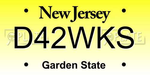 D42WKS New Jersey License Plate