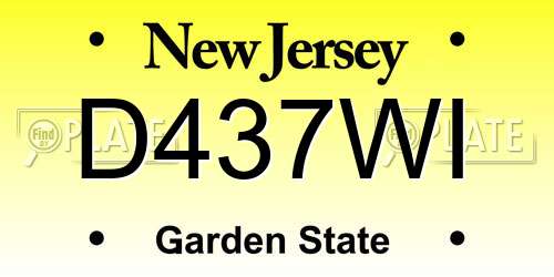 D437WI New Jersey License Plate