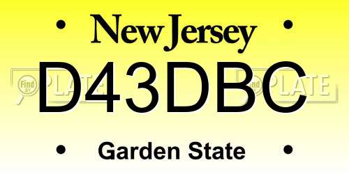 D43DBC New Jersey License Plate
