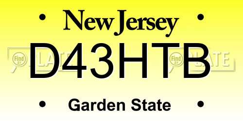 D43HTB New Jersey License Plate