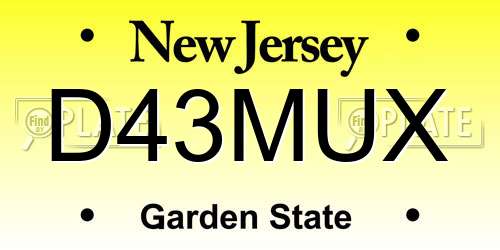 D43MUX New Jersey License Plate