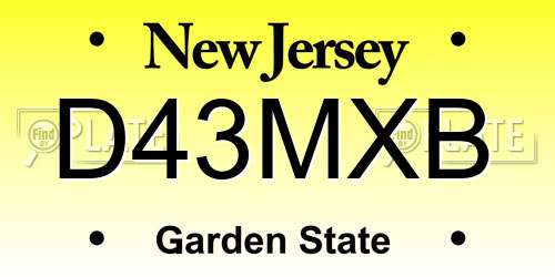 D43MXB New Jersey License Plate
