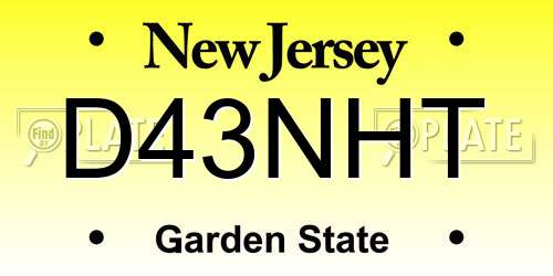 D43NHT New Jersey License Plate