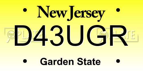 D43UGR New Jersey License Plate