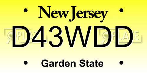 D43WDD New Jersey License Plate