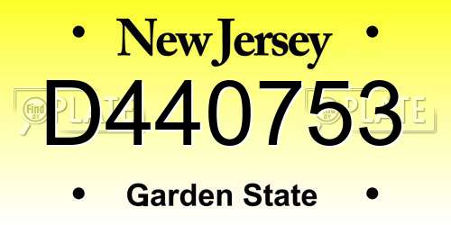 D440753 New Jersey License Plate
