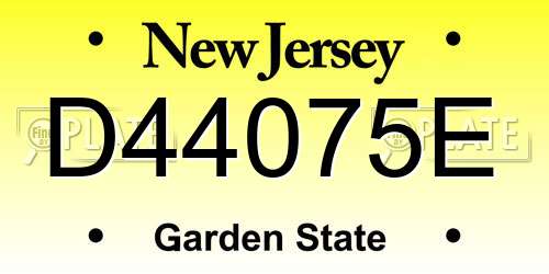 D44075E New Jersey License Plate