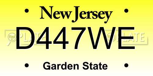 D447WE New Jersey License Plate