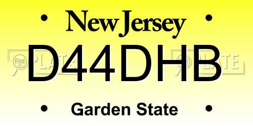 D44DHB New Jersey License Plate