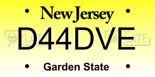 D44DVE New Jersey License Plate