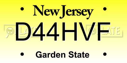 D44HVF New Jersey License Plate