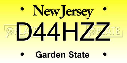 D44HZZ New Jersey License Plate