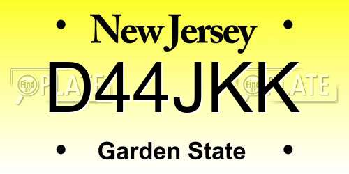 D44JKK New Jersey License Plate