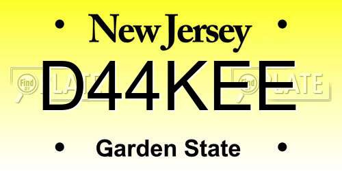 D44KEE New Jersey License Plate