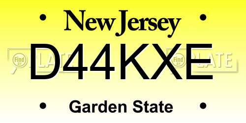 D44KXE New Jersey License Plate