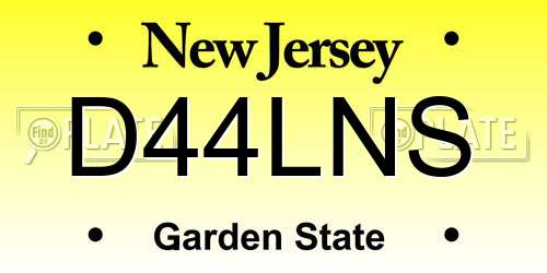 D44LNS New Jersey License Plate