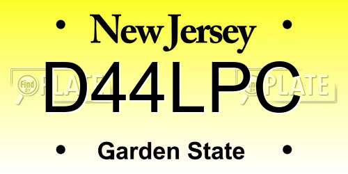 D44LPC New Jersey License Plate