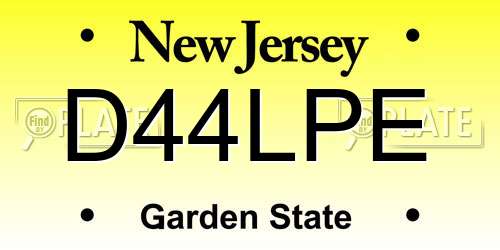 D44LPE New Jersey License Plate