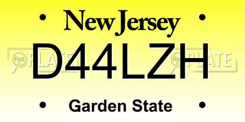 D44LZH New Jersey License Plate