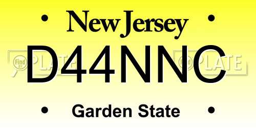 D44NNC New Jersey License Plate