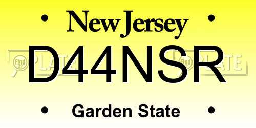 D44NSR New Jersey License Plate