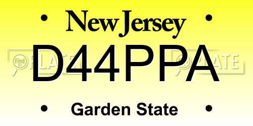 D44PPA New Jersey License Plate