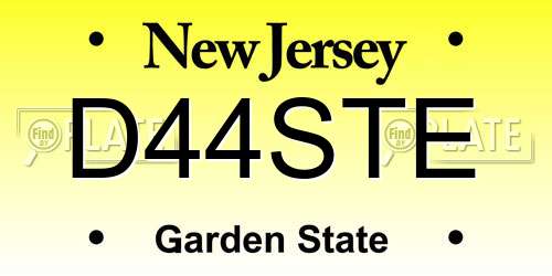 D44STE New Jersey License Plate