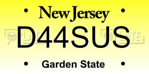 D44SUS New Jersey License Plate