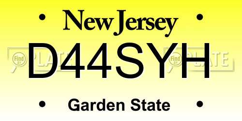 D44SYH New Jersey License Plate