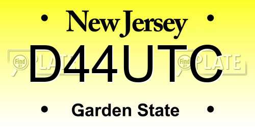 D44UTC New Jersey License Plate
