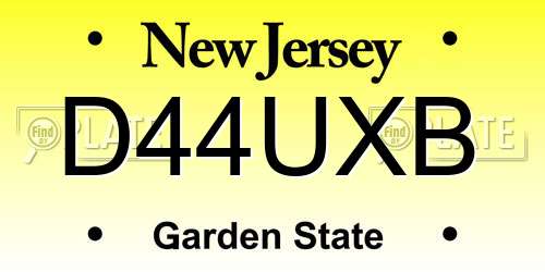 D44UXB New Jersey License Plate
