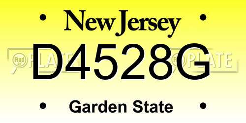 D4528G New Jersey License Plate