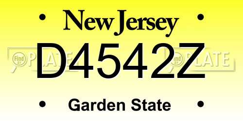 D4542Z New Jersey License Plate