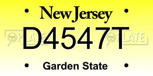 D4547T New Jersey License Plate