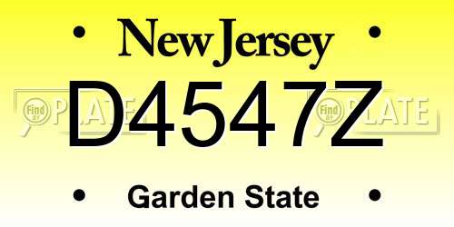 D4547Z New Jersey License Plate
