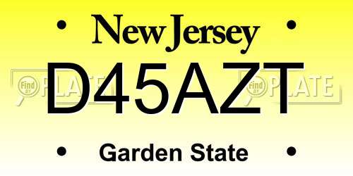 D45AZT New Jersey License Plate