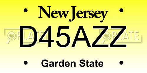 D45AZZ New Jersey License Plate
