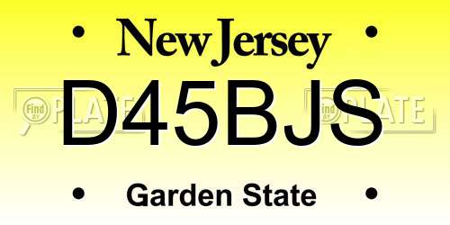 D45BJS New Jersey License Plate