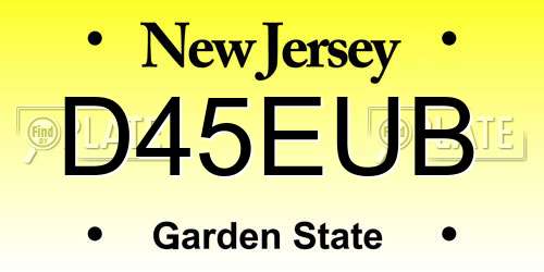 D45EUB New Jersey License Plate