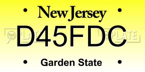 D45FDC New Jersey License Plate
