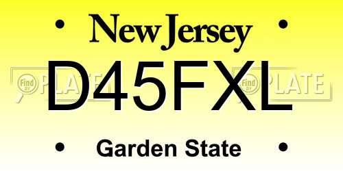 D45FXL New Jersey License Plate