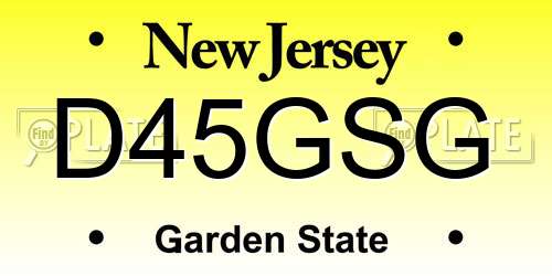 D45GSG New Jersey License Plate
