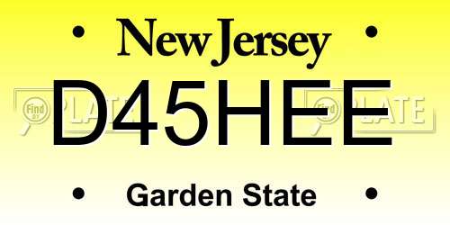 D45HEE New Jersey License Plate
