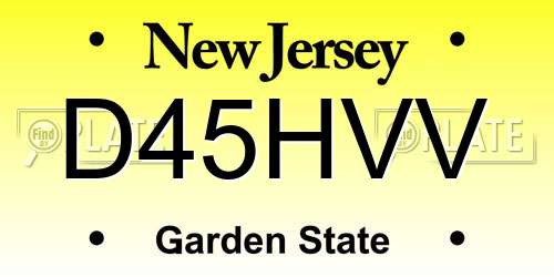 D45HVV New Jersey License Plate
