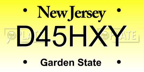 D45HXY New Jersey License Plate