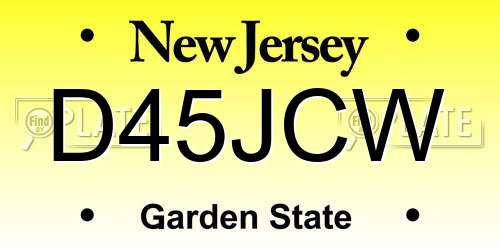 D45JCW New Jersey License Plate