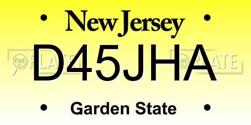 D45JHA New Jersey License Plate