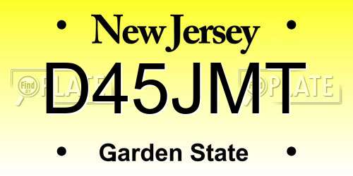 D45JMT New Jersey License Plate