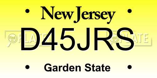 D45JRS New Jersey License Plate