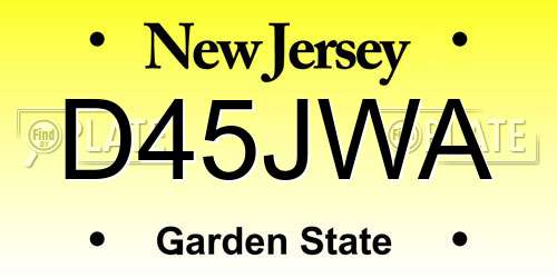 D45JWA New Jersey License Plate